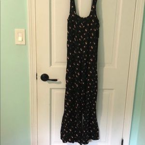 Floral print overalls